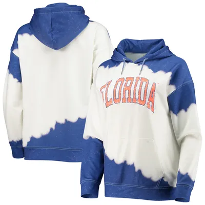 Florida Gators Gameday Couture Women's For the Fun Double Dip-Dyed Pullover Hoodie - White/Royal