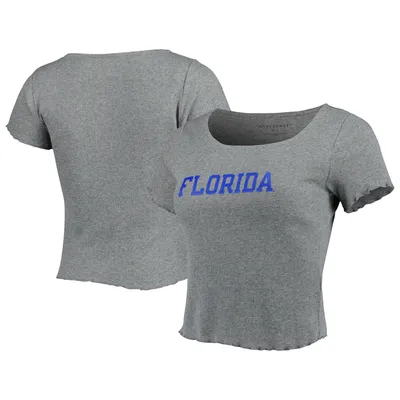 Florida Gators Women's Baby Rib Lettuce-Edge Trim T-Shirt - Gray
