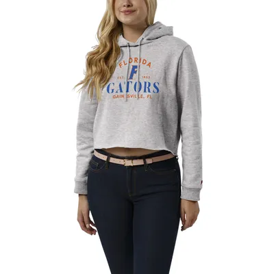 Florida Gators League Collegiate Wear Women's 1636 Cropped Pullover Hoodie - Heather Gray