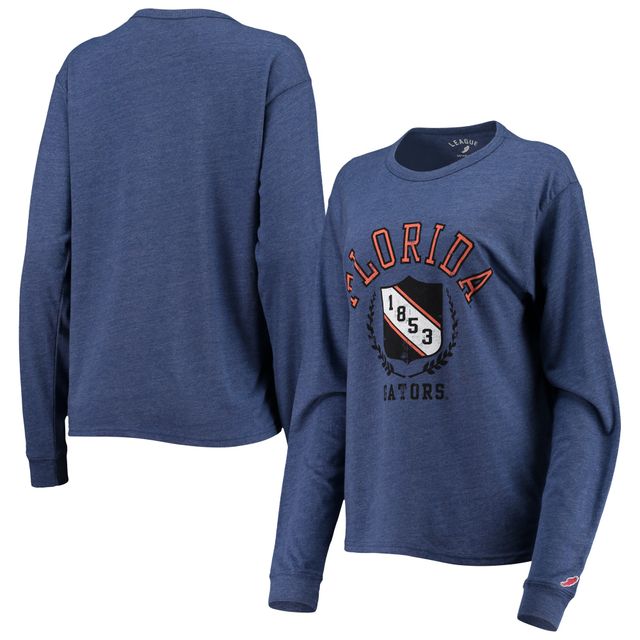 League Collegiate Wear pour femmes Heathered Royal Florida Gators Seal Victory Falls T-shirt surdimensionné tri-mélange à manches longues