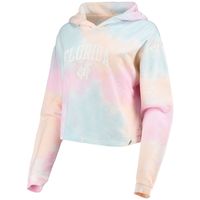 Women's League Collegiate Wear Pink/White Florida Gators Tie-Dye Cropped Pullover Hoodie