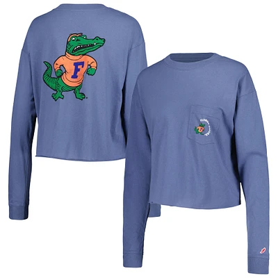 T-shirt court à manches longues avec corde linge des Royal Florida Gators de la League Collegiate Wear pour femmes