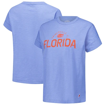 T-shirt à revers roulés slub des Royal Florida Gators pour femmes de la ligue universitaire