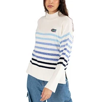 Pull oversize à col montant et rayures Simone pour femme des Florida Gators de Lusso White