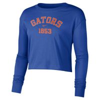 Women's Nike Royal Florida Gators Est. Cropped Long Sleeve T-Shirt