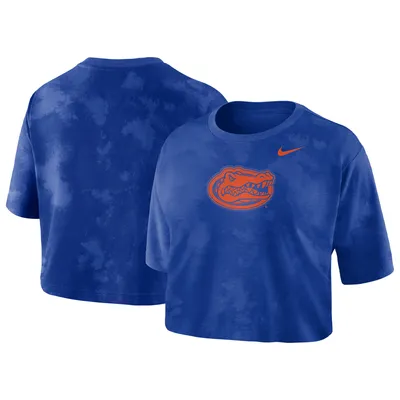 Florida Gators Nike Women's Tie-Dye Cropped T-Shirt - Royal