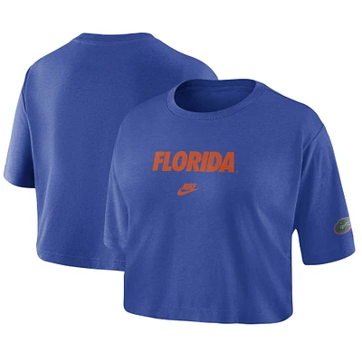 T-shirt court Nike Royal Florida Gators Wordmark pour femme