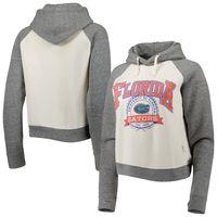 Women's Pressbox Cream/Heather Gray Florida Gators Cody Tri-Bend Raglan Pullover Hoodie