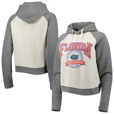 Sweat à capuche raglan Pressbox crème/gris chiné Florida Gators Cody Tri-Bend pour femme