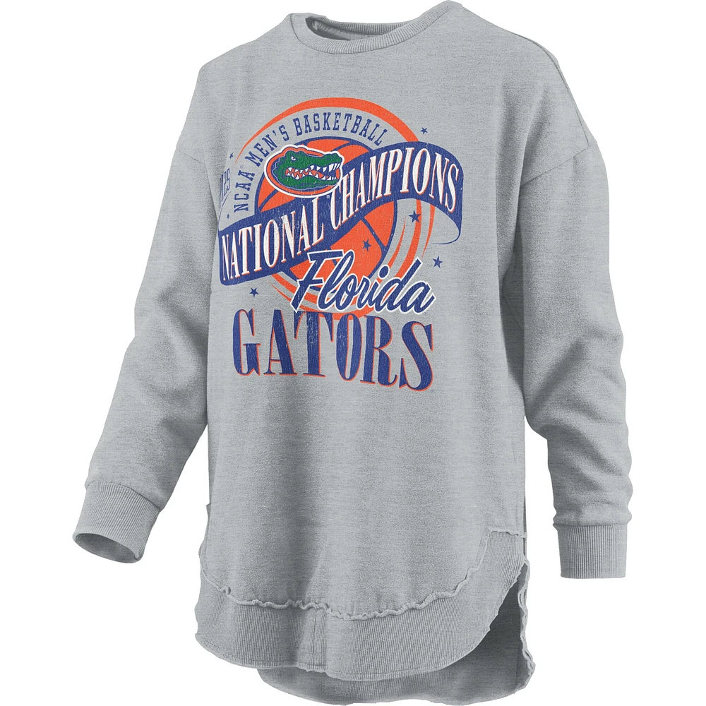 Tribune de presse féminine grise : Florida Gators, champions nationaux basketball masculin la NCAA 2025