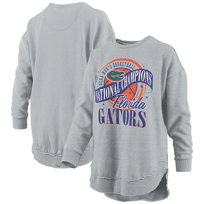 Tribune de presse féminine grise : Florida Gators, champions nationaux basketball masculin la NCAA 2025