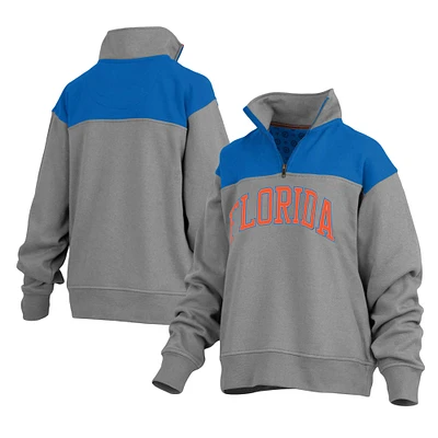 Women's Pressbox Gray Florida Gators Avon Fleece Quarter-Zip Jacket