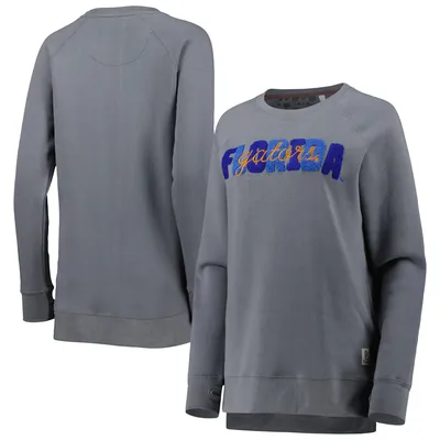 Florida Gators Pressbox Women's Pinehurst Chenille Raglan Pullover Sweatshirt - Gray