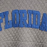 Women's Pressbox Heather Charcoal Florida Gators Moose Quilted Pullover Sweatshirt