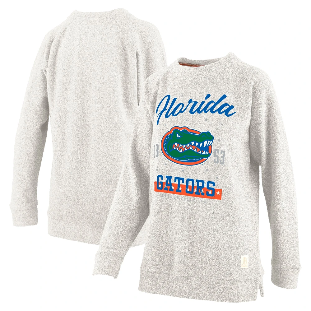 Women's Pressbox Oatmeal Florida Gators Plus Comfy Cairo Terry Pullover Sweatshirt