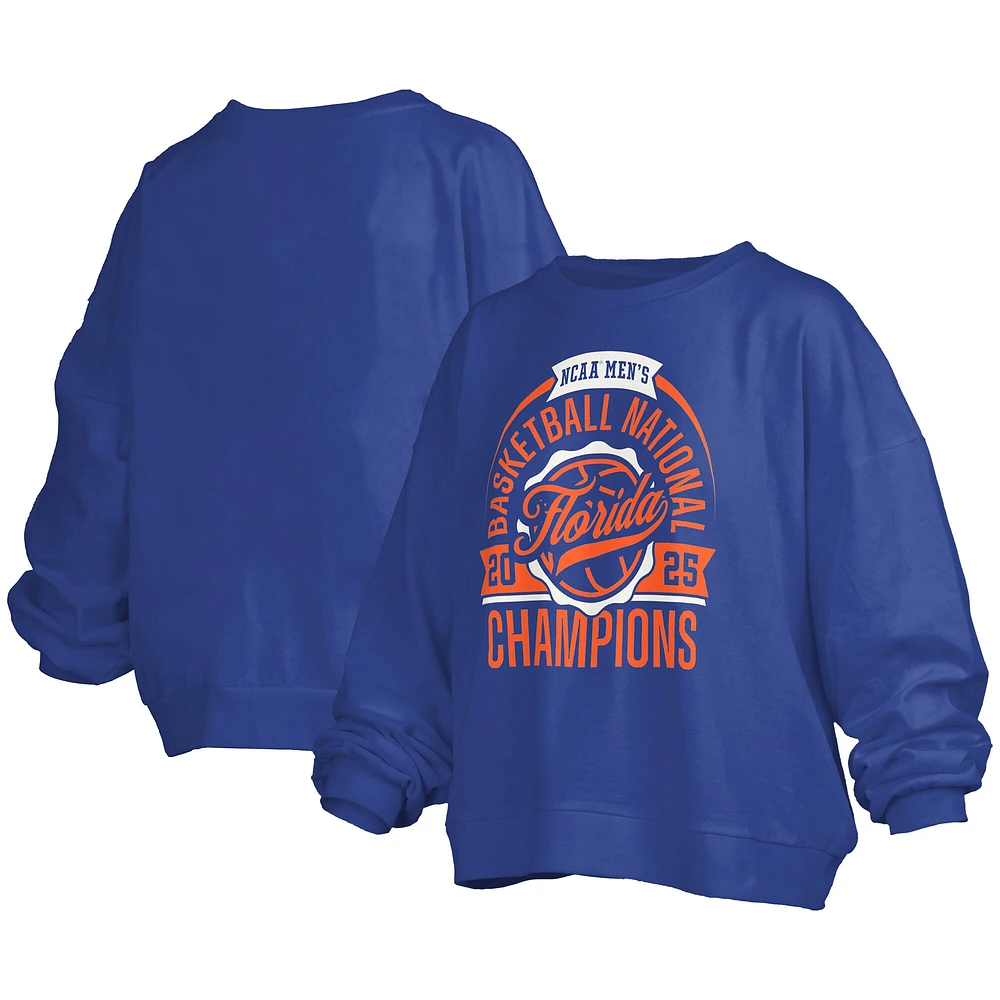 Sweat-shirt en polaire surdimensionné Barkley Janice, champion national de basketball masculin la NCAA 2025, pour femmes, Royal Florida Gators
