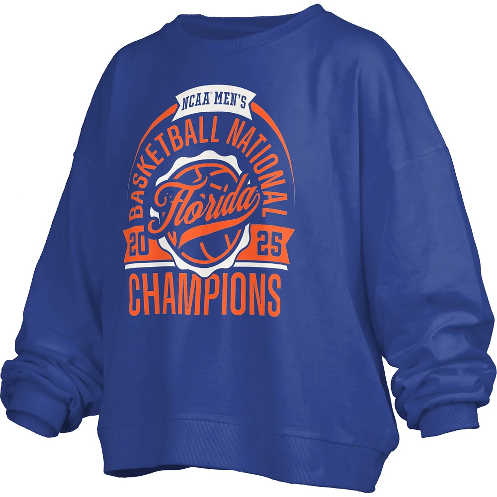 Sweat-shirt en polaire surdimensionné Barkley Janice, champion national de basketball masculin la NCAA 2025, pour femmes, Royal Florida Gators