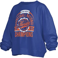 Sweat-shirt en polaire surdimensionné Barkley Janice, champion national de basketball masculin la NCAA 2025, pour femmes, Royal Florida Gators