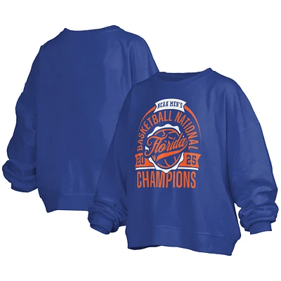 Sweat-shirt en polaire surdimensionné Barkley Janice, champion national de basketball masculin la NCAA 2025, pour femmes, Royal Florida Gators