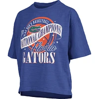Women's Pressbox Royal Florida Gators 2025 NCAA Men's Basketball National Champions World Ball Motley Crew Oversized Slub T-Shirt