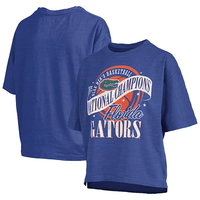 Women's Pressbox Royal Florida Gators 2025 NCAA Men's Basketball National Champions World Ball Motley Crew Oversized Slub T-Shirt