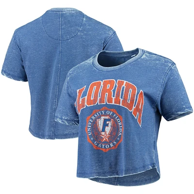 Pressbox Royal Florida Gators Edith Vintage Burnout Crop T-shirt pour femme