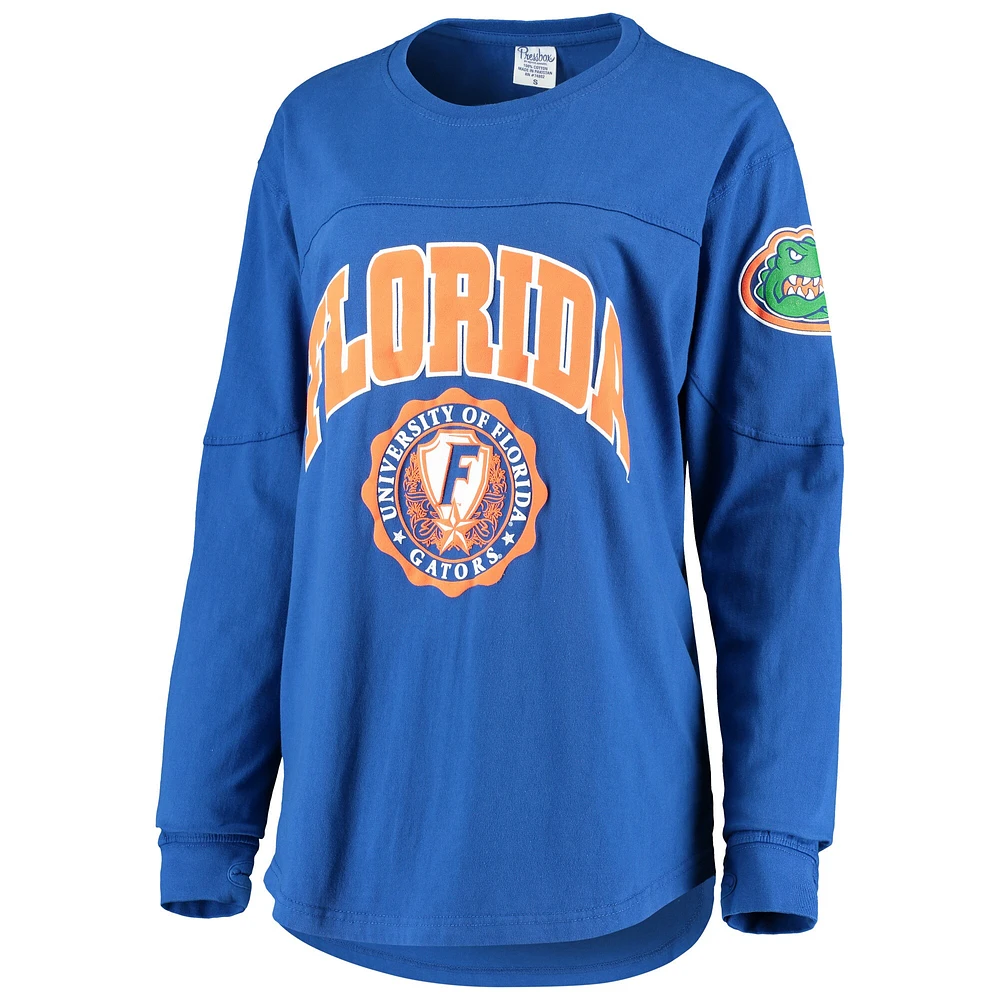 Women's Pressbox Royal Florida Gators Gator Head Edith Long Sleeve T-Shirt