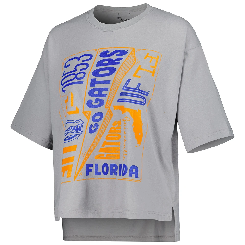 T-shirt Pressbox Silver Florida Gators Rock & Roll School of pour femme