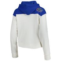 Women's Pressbox White/Royal Florida Gators Chicago 2-Hit Yoke Pullover Hoodie