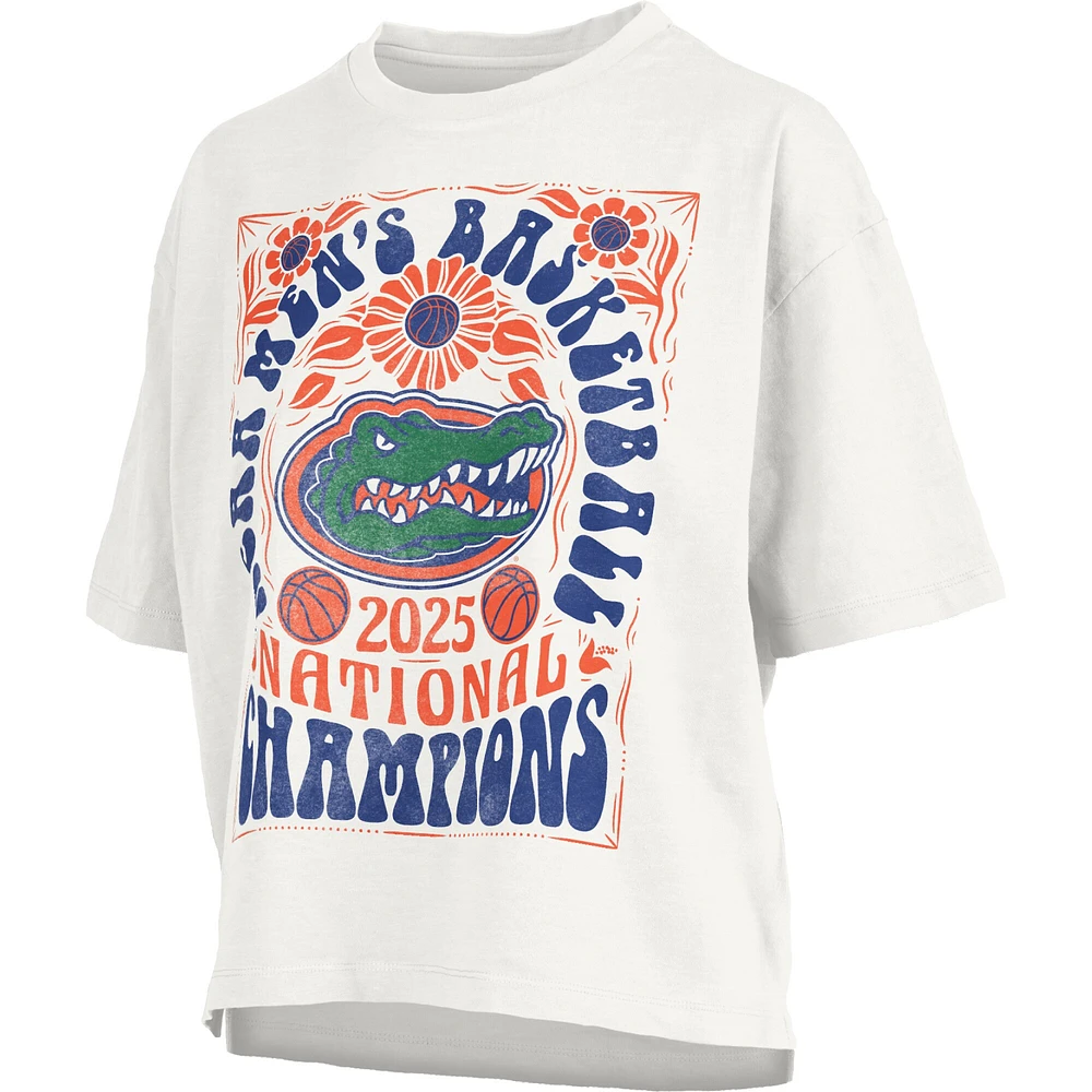 Women's Pressbox White Florida Gators 2025 NCAA Men's Basketball National Champions Harmony Motley Crew Oversized Slub T-Shirt