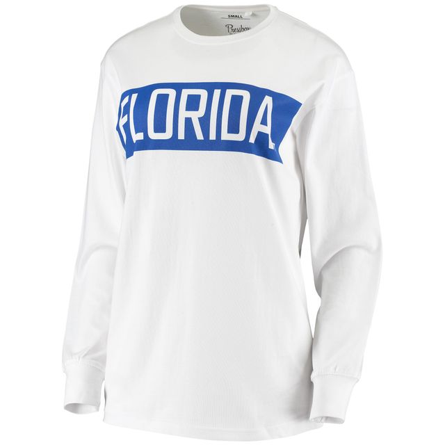 T-shirt à manches longues blanc pour femme Pressbox Florida Gators Big Block Whiteout