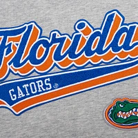 Women's Pro Standard Heather Gray Florida Gators Script Tail Fleece Cropped Pullover Hoodie