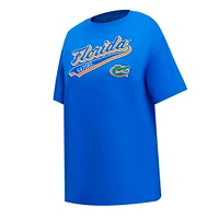 Women's Pro Standard Royal Florida Gators Script Tail Oversized Boyfriend T-Shirt