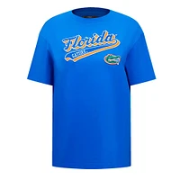 Women's Pro Standard Royal Florida Gators Script Tail Oversized Boyfriend T-Shirt