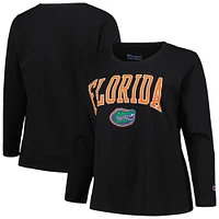 Profil pour femme Noir Florida Gators Grande taille Arch sur logo T-shirt à manches longues et col rond