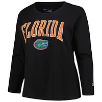 Women's Profile Black Florida Gators Plus Arch Over Logo Scoop Neck Long Sleeve T-Shirt