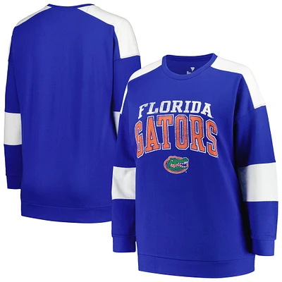 Women's Profile Royal Florida Gators Plus Striped Pullover Sweatshirt