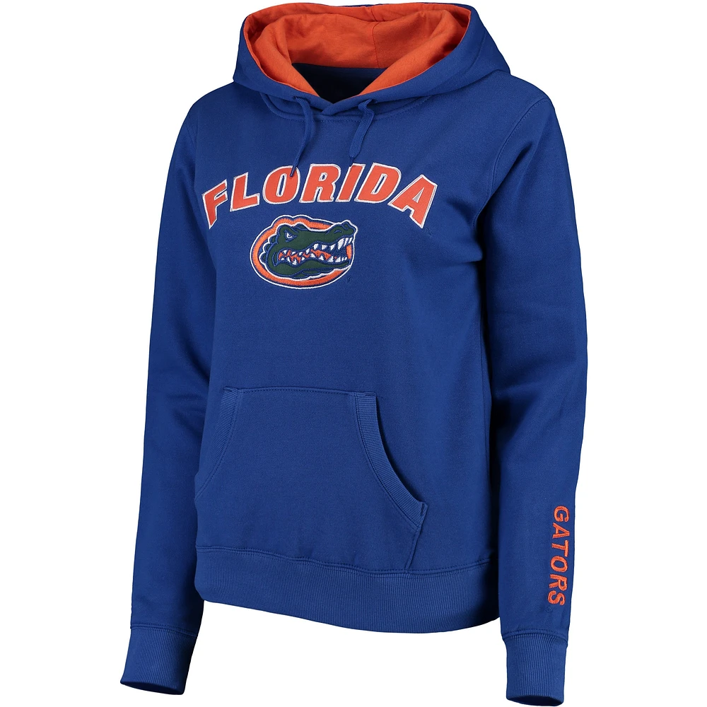 Women's Royal Florida Gators Arch & Logo 1 Pullover Hoodie