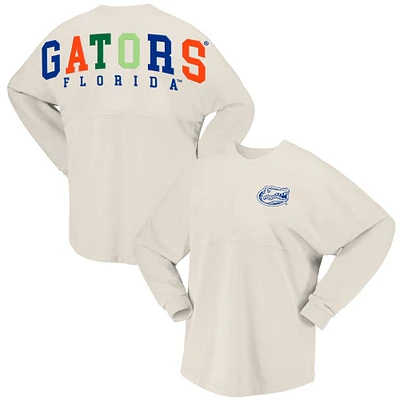 T-shirt à manches longues pour femmes Spirit Jersey Tan Florida Gators Rainbow Arch