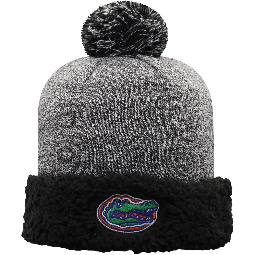 Women's Top of the World Black Florida Gators Snug Cuffed Knit Hat with Pom