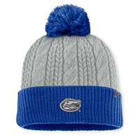 Women's Top of the World Gray/Royal Florida Gators Becca Cuffed Knit Hat with Pom