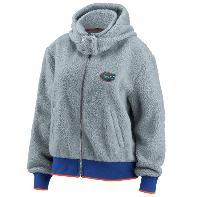 Chandail à capuchon WEAR by Erin Andrews gris Florida Gators Sherpa pour femmes