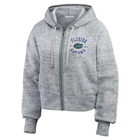 Women's Wear by Erin Andrews Heather Gray Florida Gators Speckle Double-Hit Raglan Full-Zip Hoodie