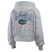 Sweat à capuche zippé double frappe Speckle pour femme WEAR by Erin Andrews Heather Gray des Florida Gators