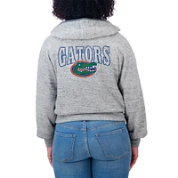 Sweat à capuche zippé double frappe Speckle pour femme WEAR by Erin Andrews Heather Gray des Florida Gators