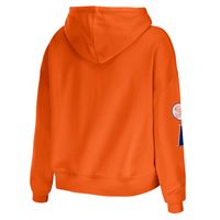 Women's WEAR by Erin Andrews Orange Florida Gators Mixed Media Cropped Pullover Hoodie