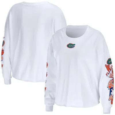 Arizona Cardinals WEAR by Erin Andrews Women's Domestic Cropped Long Sleeve  T-Shirt - White