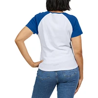 WEAR by Erin Andrews T-shirt blanc avec logo de baseball des Florida Gators Raglan Henley pour femmes