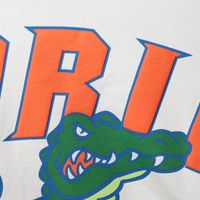 Women's White Florida Gators Raw Hem Cropped Spirit Jersey Long Sleeve T-Shirt