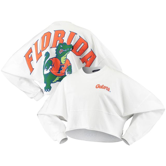 T-shirt à manches longues en jersey ourlet brut Florida Gators pour femme blanc